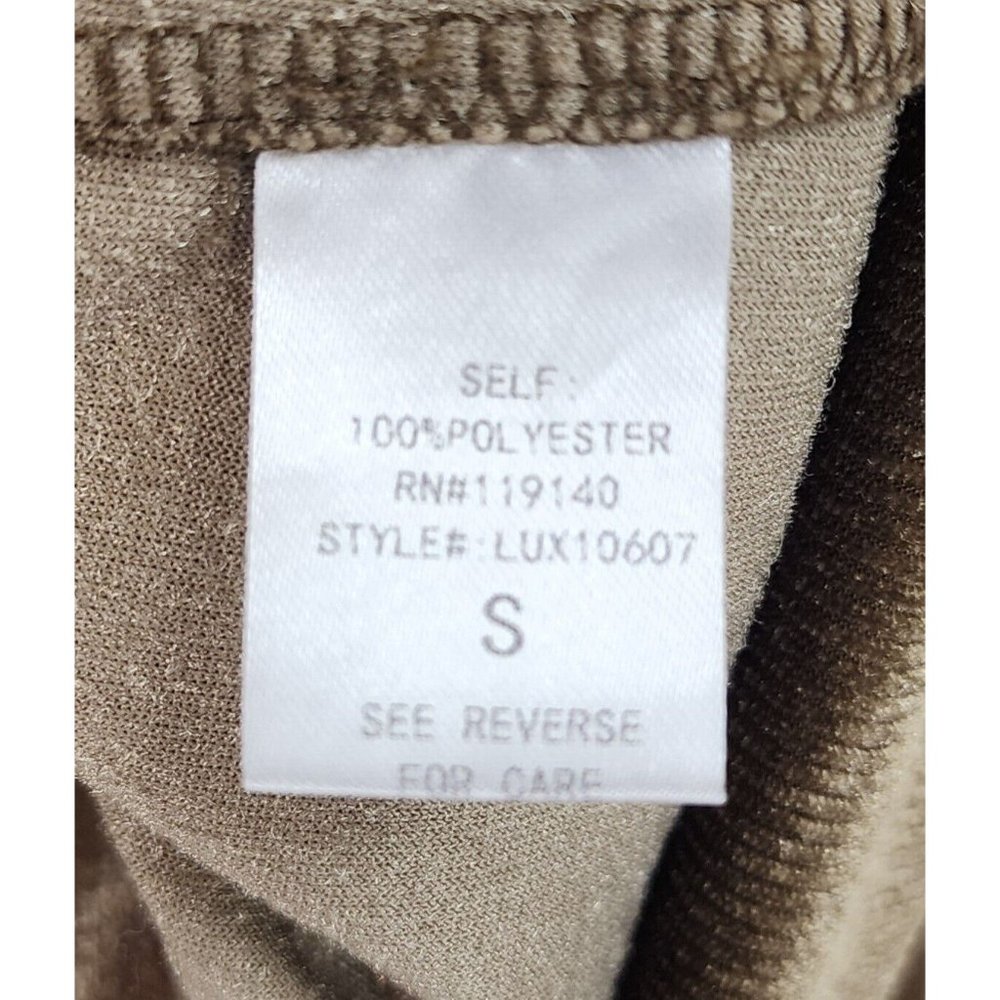 Anna Grace Hoodie Womens Small Gold Brown Retro Soft Velour 1/2 Zip Pullover - Picture 12 of 12